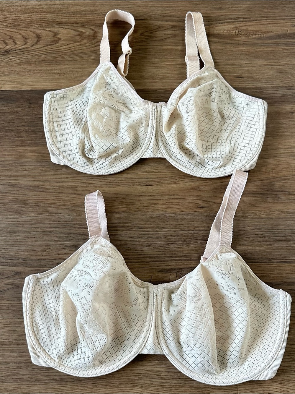 Wacoal Visual Effects Minimizer Bra 38G Beige Underwire Set of 2 Lace 857210